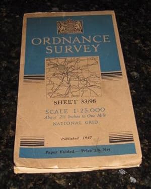Ordnance Survey Map Sheet 33/98 - Scale: 1:25,000 - About 2.5 Inches to One Mile - National Grid ...
