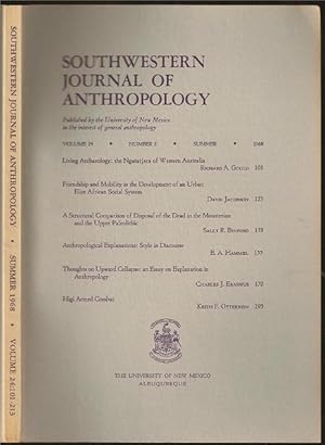 Bild des Verkufers fr Living Archaeology: the Ngatatjara of Western Australia in Southwestern Journal of Anthropology, Volume 24, Number 2 zum Verkauf von The Book Collector, Inc. ABAA, ILAB