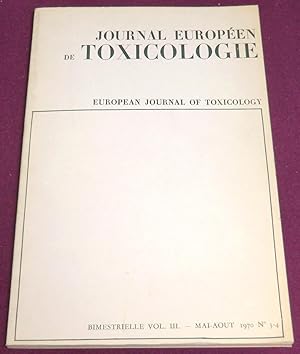 Image du vendeur pour JOURNAL EUROPEEN DE TOXICOLOGIE / European Journal of Toxicology mis en vente par LE BOUQUINISTE