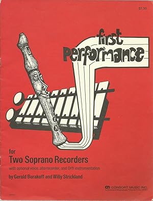 Seller image for First Performance for Two Soprano Recorders for sale by The Book Junction