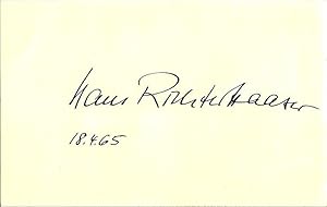 Autograph / signature of the German pianist, Hans Richter-Haaser, dated 18.4.65.