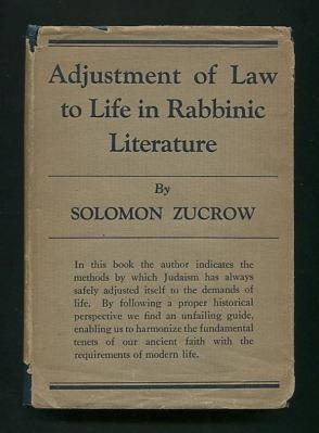 Imagen del vendedor de Adjustment of Law to Life in Rabbinic Literature a la venta por ReadInk, ABAA/IOBA