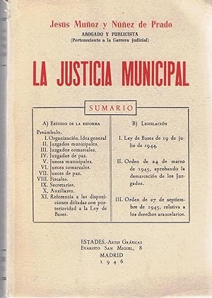Immagine del venditore per LA JUSTICIA MUNICIPAL venduto da Librera Torren de Rueda