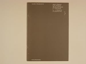 Imagen del vendedor de Les enjeux de la critique esthtique Lire Adorno aujourd'hui (Les cahiers - Philosophie de l'art ) a la venta por A Balzac A Rodin