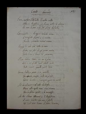 Bild des Verkufers fr IN MORTE DI LORENZO MASCHERONI. Cantica di (manoscritto) zum Verkauf von SCRIPTORIUM Studio Bibliografico