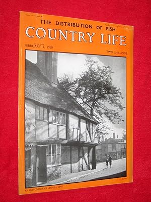 Seller image for Country Life Magazine. 1950, February 3, Miss Linda Metcalfe, TOTNES Devon (pt I), Kilvert & Hardenhuish Church Wilts, Dodderidge Room at Barnstable, Cover picture is of Lenham, Kent. for sale by Tony Hutchinson