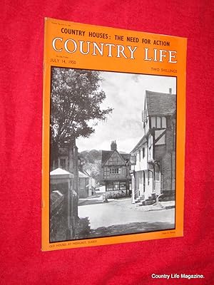 Immagine del venditore per Country Life Magazine. 1950, July 14, Mrs A. H. Fraser, Culham Manor, Oxon, (pt 1), Late Georgian Oil Lamps, Exhibition of Sporting Trophies ( Taxidermy.) Madrid. Cover picture is of Midhurst Sussex. venduto da Tony Hutchinson