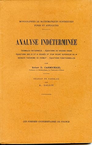 Analyse indéterminée. Triangles rationnels, équations du second degré, équations des 3° et 4° deg...