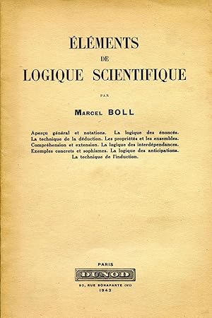 Eléments de logique scientifique.