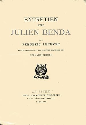 Entretien avec Julien Benda.