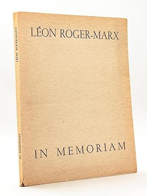 Imagen del vendedor de Lon Roger-Marx. N le 25 novembre 1890, mort au champ d'honneur le 28 mai 1917. In Memoriam a la venta por Librairie du Cardinal