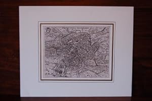 Mappa della città di Roma incisione originale su rame
