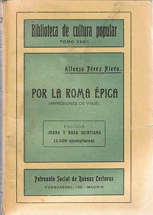 Imagen del vendedor de POR LA ROMA PICA (Impresiones de viaje) a la venta por Librera Torren de Rueda