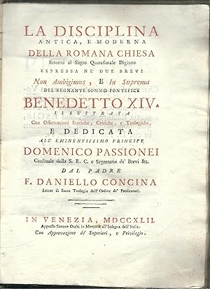 LA DISCIPLINA ANTICA E MODERNA DELLA ROMANA CHIESA INTORNO AL SAGRO QUARESIMALE DIGIUNO ESPRESSA ...