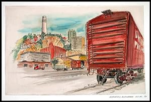 Historical North Beach, San Francisco [original Robert Witt Livingston watercolor]