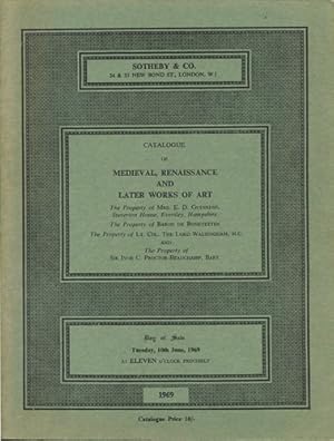 Catalogue of a Collection of Gothic Caskets . Gothic Wood Carvings . Italian Bronzes . Marble Scu...