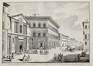 Veduta della piazza, e chiesa di S. Giovannino de PP. Gesuaiti e de palazzi dei SS.ri Marchese Ri...