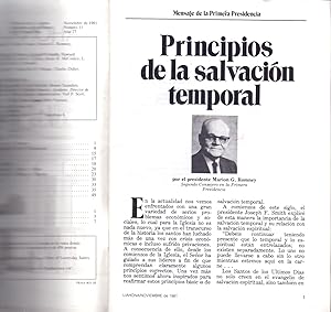 Seller image for PRINCIPIOS DE LA SALVACION TEMPORAL, mensaje de la primera presidencia for sale by Libreria 7 Soles