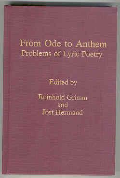 Bild des Verkufers fr From Ode to Anthem: Problems of Lyric Poetry zum Verkauf von Books on the Square