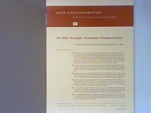 Imagen del vendedor de EG 1992 : Strategien, Hindernisse, Erfolgsaussichten. Kieler Diskussionsbeitrge Heft 151; a la venta por books4less (Versandantiquariat Petra Gros GmbH & Co. KG)