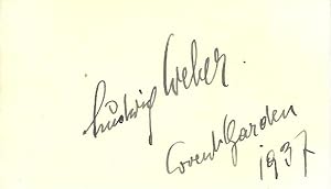 Autograph / signature of the German Wagnerian bass, Ludwig Weber, dated 1937.