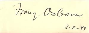Autograph / signature of the German born pianist, Franz Osborn, dated 2-2-44.