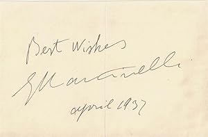 Autograph / signature of the Italian tenor, Giovanni Martinelli, dated April 1937.