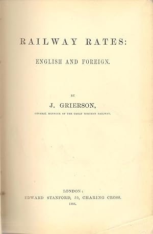 Railway Rates : English and Foreign