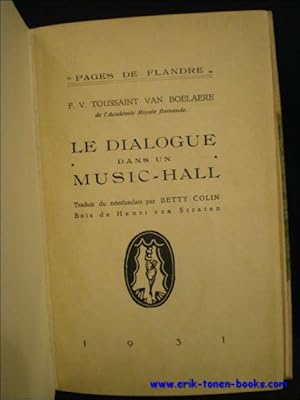Bild des Verkufers fr DIALOGUE DANS UN MUSIC-HALL, zum Verkauf von BOOKSELLER  -  ERIK TONEN  BOOKS