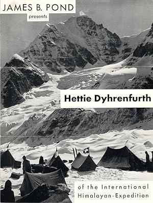 James B. Pond present Hettie Dyhrenfurth of the International Himalayan-Expedition.