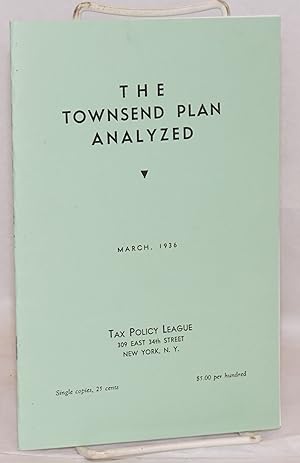 Immagine del venditore per The Townsend plan analyzed venduto da Bolerium Books Inc.