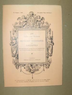 Image du vendeur pour DEUTSCHE RENAISSANCE - AUSWAHL von DREIHUNDERT TAFELN aus dem Grossen Sammelwerke. Gruppe VI mit 2 Hefte (1-2) *. mis en vente par Antiquariat am Ungererbad-Wilfrid Robin