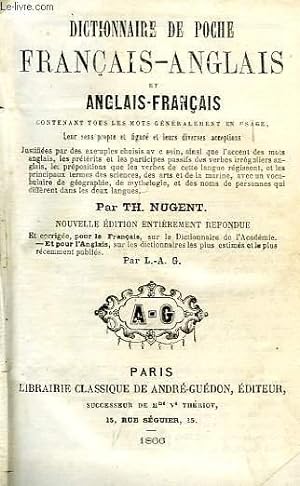 Bild des Verkufers fr DICTIONNAIRE DE POCHE FRANCAIS-ANGLAIS, ET ANGLAIS-FRANCAIS zum Verkauf von Le-Livre