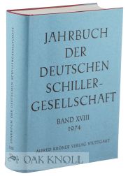 Immagine del venditore per JAHRBUCH DER DEUTSCHEN SCHILLERGESELLSCHAFT IM AUFTRAG DES VORSTANDS venduto da Oak Knoll Books, ABAA, ILAB