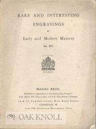 CATALOGUE OF RARE AND INTERESTING ENGRAVINGS BY EARLY AND MODERN MASTERS WATER COLOUR DRAWINGS