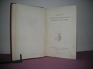 Passages from the English Note-Books of Nathaniel Hawthorne. 2 vols: HAWTHORNE, Nathaniel