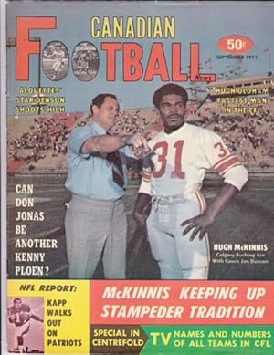 Seller image for Canadian Football News - September 1971 - New Argo QB Joe Theismann, Lancaster to Forget Retirement, Als' Star Moses Denson, McKinnis' Rushing Stampeder, All Stars Dominated Als in '71 Game, Kapp Walks out on Patriots, +++ for sale by Nessa Books