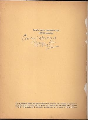 Imagen del vendedor de PETTORUTI. Homenaje Nacional a 50 aos de labor artistica. Octubre 1962. (Prlogo de Jorge L. Borges) [Firmado / Signed] a la venta por Buenos Aires Libros