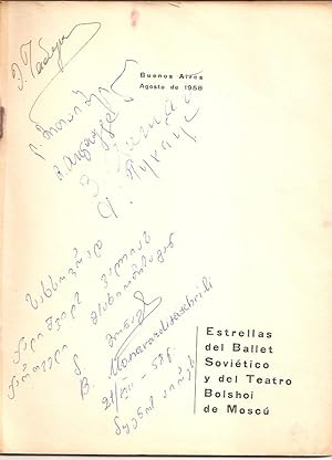 ESTRELLAS DEL BALLET SOVIETICO Y DEL TEATRO BOLSHOI DE MOSCU [Firmado / Signed]