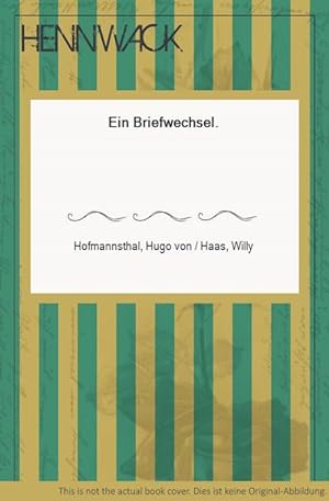 Bild des Verkufers fr Ein Briefwechsel. zum Verkauf von HENNWACK - Berlins grtes Antiquariat