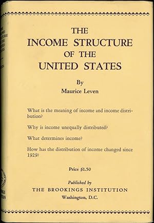 Imagen del vendedor de The Income Structure of the United States a la venta por Harper's Books, ABAA