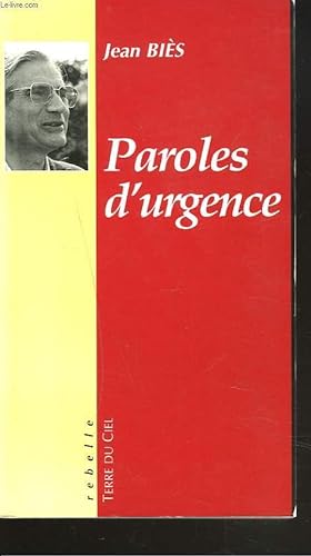 Bild des Verkufers fr PAROLES D'URGENCE zum Verkauf von Le-Livre
