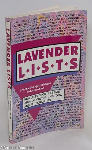 Image du vendeur pour Lavender Lists: new lists about lesbian and gay culture, history, and personalities mis en vente par Bolerium Books Inc.