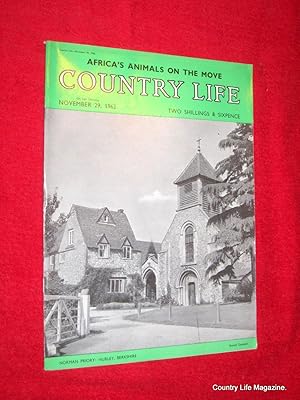 Bild des Verkufers fr Country Life Magazine. 1962 November 29, Miss Jane Elliot, The Fitzwilliam Museum Cambridge (pt 2), DULWICH VILLAGE (pt 3), Storrs Temple Windermere, Georgian Fans, The Ford Consul Cortina, Cover picture is of Hurley Berks. zum Verkauf von Tony Hutchinson