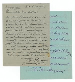 Bild des Verkufers fr 2 eigenh. Briefe mit U. zum Verkauf von Antiquariat INLIBRIS Gilhofer Nfg. GmbH