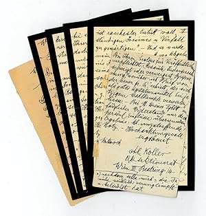 Bild des Verkufers fr 3 eigenh. Briefe und 1 eh. Postkarte mit U. zum Verkauf von Antiquariat INLIBRIS Gilhofer Nfg. GmbH