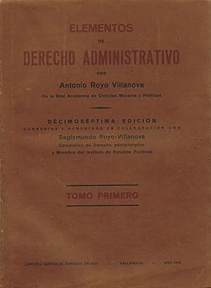 Imagen del vendedor de ELEMENTOS DE DERECHO ADMINISTRATIVO. 2 Tomos a la venta por Librera Torren de Rueda