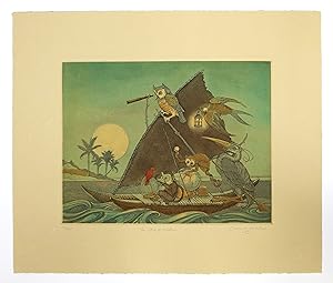 The Ship of Wisdom. [Limited Edition Tinted Etching]