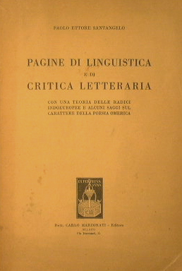 Bild des Verkufers fr Pagine di Linguistica e di critica letteraria zum Verkauf von Antica Libreria Srl