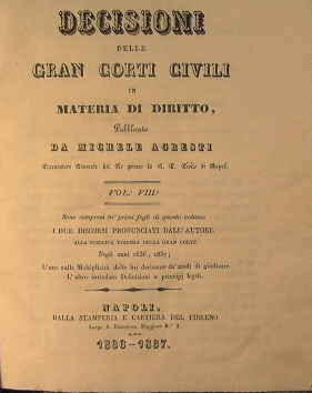 Imagen del vendedor de Decisioni delle Gran Corti Civili in materia di diritto a la venta por Antica Libreria Srl